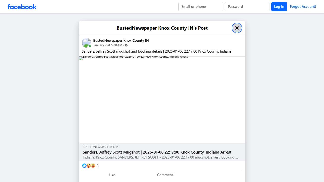Sanders, Jeffrey Scott... - BustedNewspaper Knox County IN | Facebook