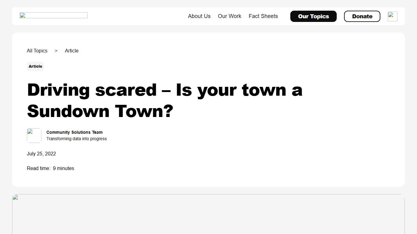 Driving scared – Is your town a Sundown Town?